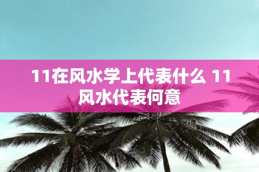 11在风水学上代表什么 11风水代表何意