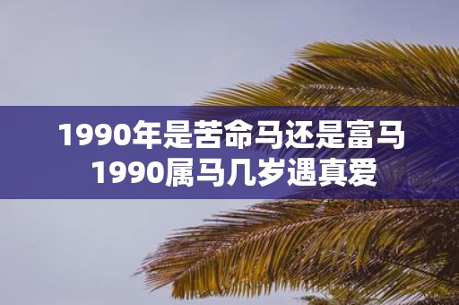 1990年是苦命马还是富马 1990属马几岁遇真爱