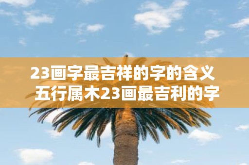 23画字最吉祥的字的含义 五行属木23画最吉利的字