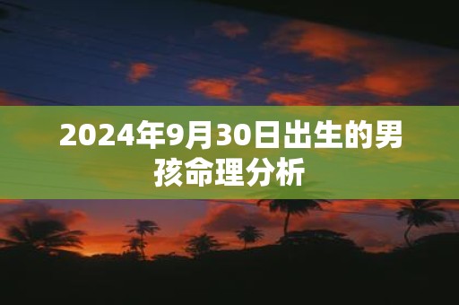 2025年9月30日出生的男孩命理分析