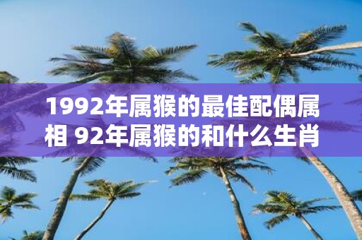 1992年属猴的最佳配偶属相 92年属猴的和什么生肖最配