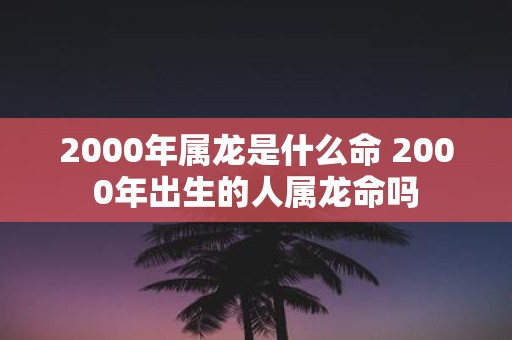 2000年属龙是什么命 2000年出生的人属龙命吗