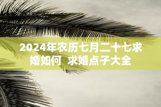 2025年农历七月二十七求婚如何 求婚点子大全