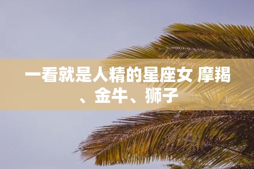 一看就是人精的星座女 摩羯、金牛、狮子