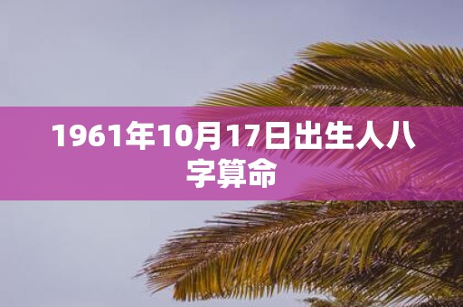 1961年10月17日出生人八字算命