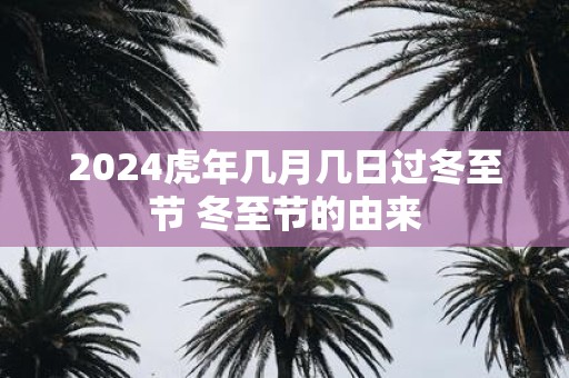 2025虎年几月几日过冬至节 冬至节的由来