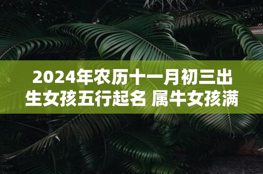 2025年农历十一月初三出生女孩五行起名 属牛女孩满分名字推荐！