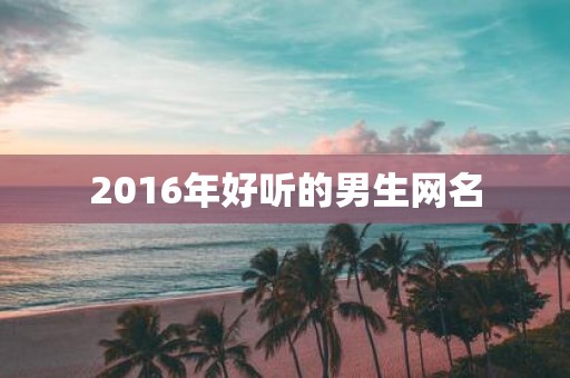 2016年好听的男生网名