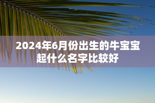 2025年6月份出生的牛宝宝起什么名字比较好