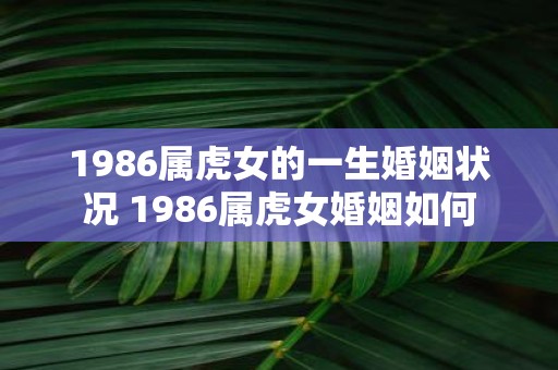 1986属虎女的一生婚姻状况 1986属虎女婚姻如何