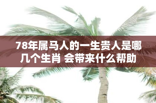 78年属马人的一生贵人是哪几个生肖 会带来什么帮助