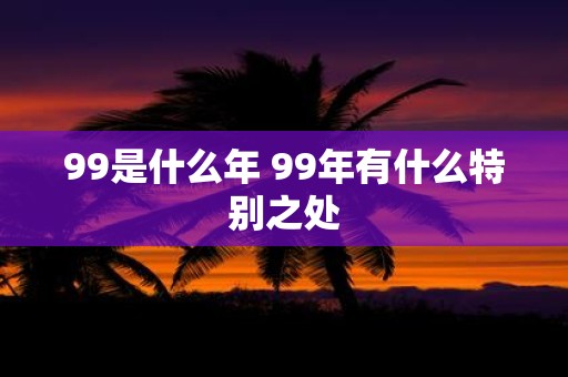 99是什么年 99年有什么特别之处