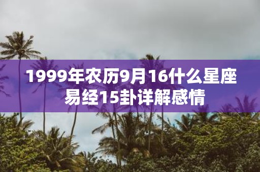 1999年农历9月16什么星座 易经15卦详解感情