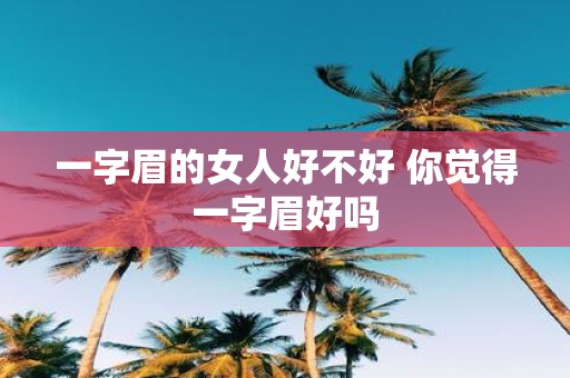 一字眉的女人好不好 你觉得一字眉好吗