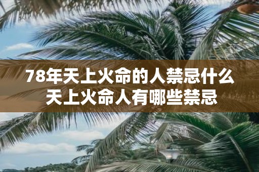 78年天上火命的人禁忌什么 天上火命人有哪些禁忌