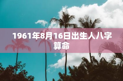 1961年8月16日出生人八字算命