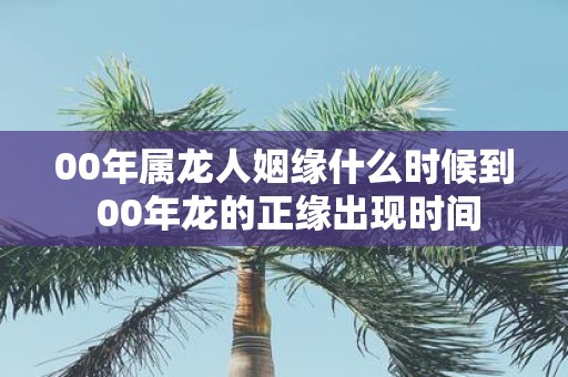 00年属龙人姻缘什么时候到 00年龙的正缘出现时间