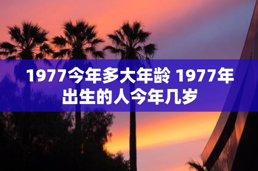 1977今年多大年龄 1977年出生的人今年几岁