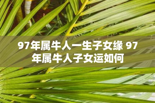97年属牛人一生子女缘 97年属牛人子女运如何