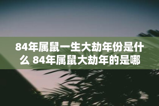 84年属鼠一生大劫年份是什么 84年属鼠大劫年的是哪一年