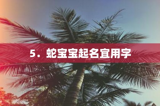 5．蛇宝宝起名宜用字