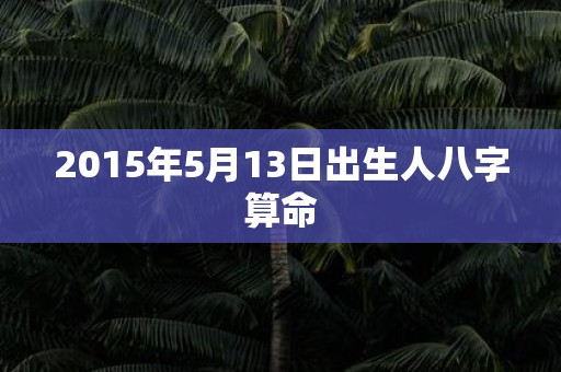 2015年5月13日出生人八字算命