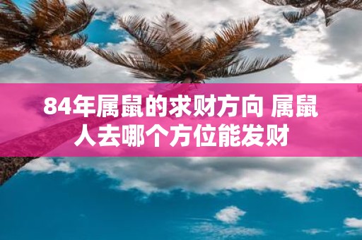 84年属鼠的求财方向 属鼠人去哪个方位能发财