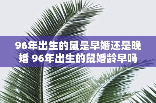 96年出生的鼠是早婚还是晚婚 96年出生的鼠婚龄早吗