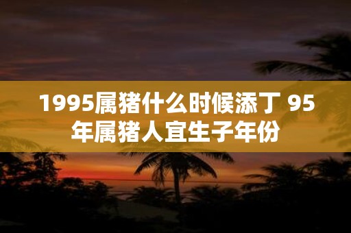 1995属猪什么时候添丁 95年属猪人宜生子年份