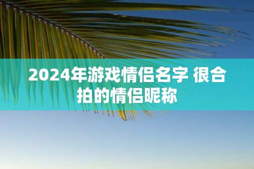 2025年游戏情侣名字 很合拍的情侣昵称