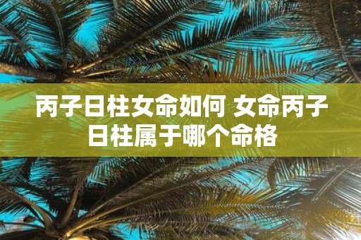 丙子日柱女命如何 女命丙子日柱属于哪个命格