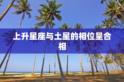 上升星座与土星的相位呈合相