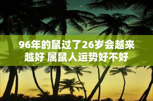 96年的鼠过了26岁会越来越好 属鼠人运势好不好