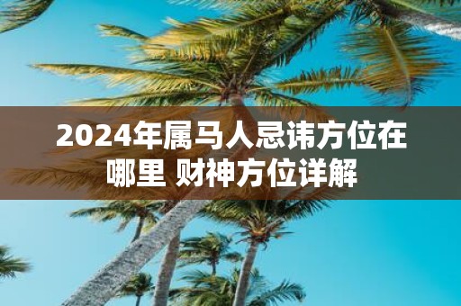 2025年属马人忌讳方位在哪里 财神方位详解
