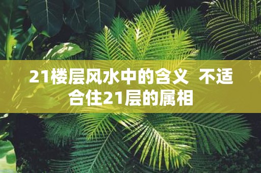 21楼层风水中的含义 不适合住21层的属相