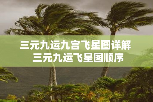 三元九运九宫飞星图详解 三元九运飞星图顺序