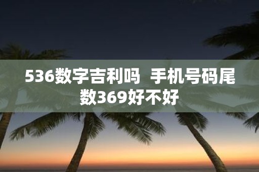 536数字吉利吗 手机号码尾数369好不好