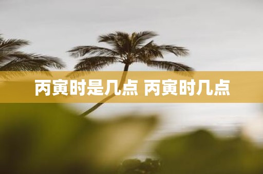 丙寅时是几点 丙寅时几点