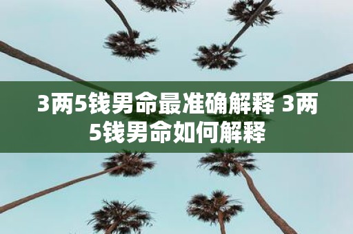 3两5钱男命最准确解释 3两5钱男命如何解释