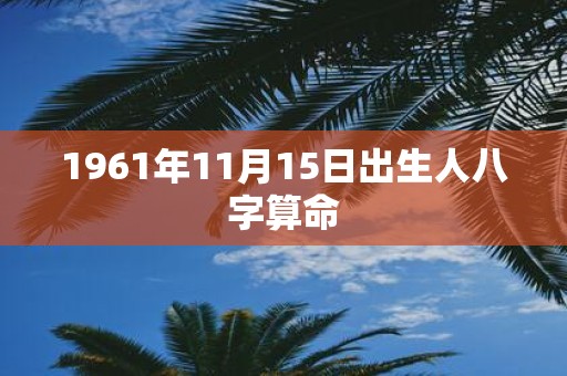 1961年11月15日出生人八字算命