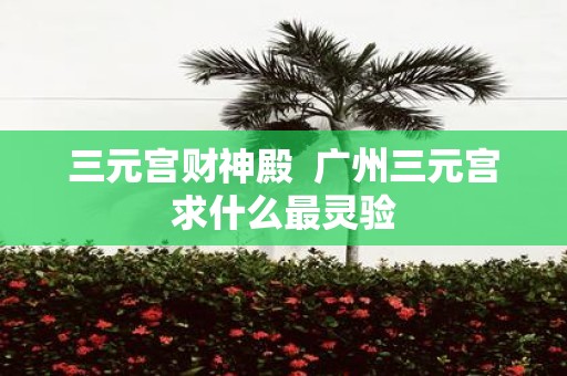 三元宫财神殿 广州三元宫求什么最灵验