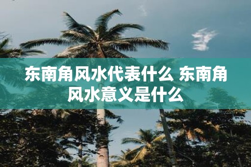 东南角风水代表什么 东南角风水意义是什么