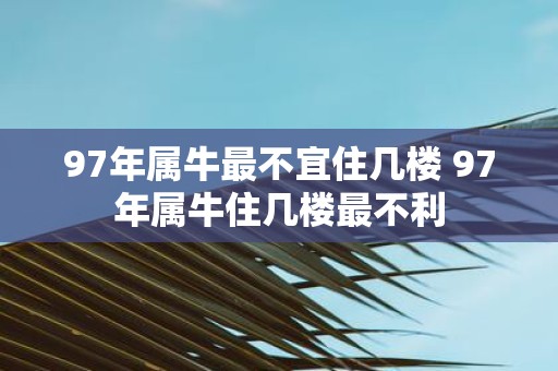 97年属牛最不宜住几楼 97年属牛住几楼最不利