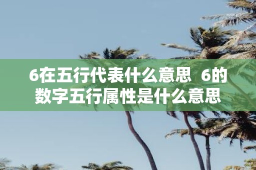 6在五行代表什么意思 6的数字五行属性是什么意思
