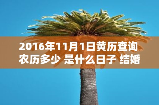 2016年11月1日黄历查询 农历多少 是什么日子 结婚吉时