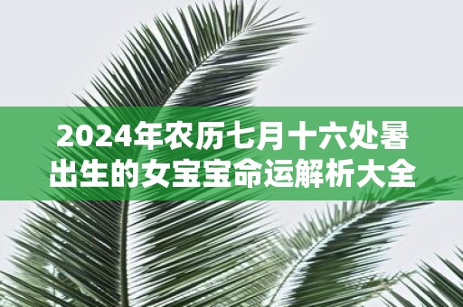 2025年农历七月十六处暑出生的女宝宝命运解析大全