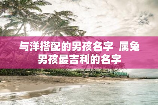 与洋搭配的男孩名字 属兔男孩最吉利的名字