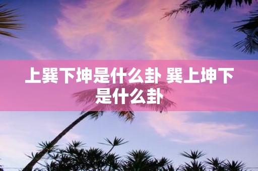 上巽下坤是什么卦 巽上坤下是什么卦