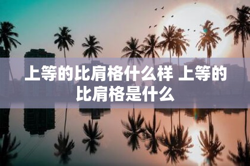 上等的比肩格什么样 上等的比肩格是什么