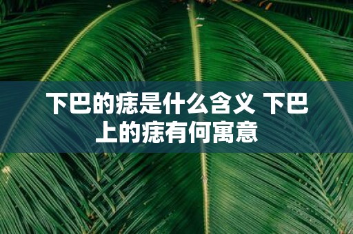 下巴的痣是什么含义 下巴上的痣有何寓意